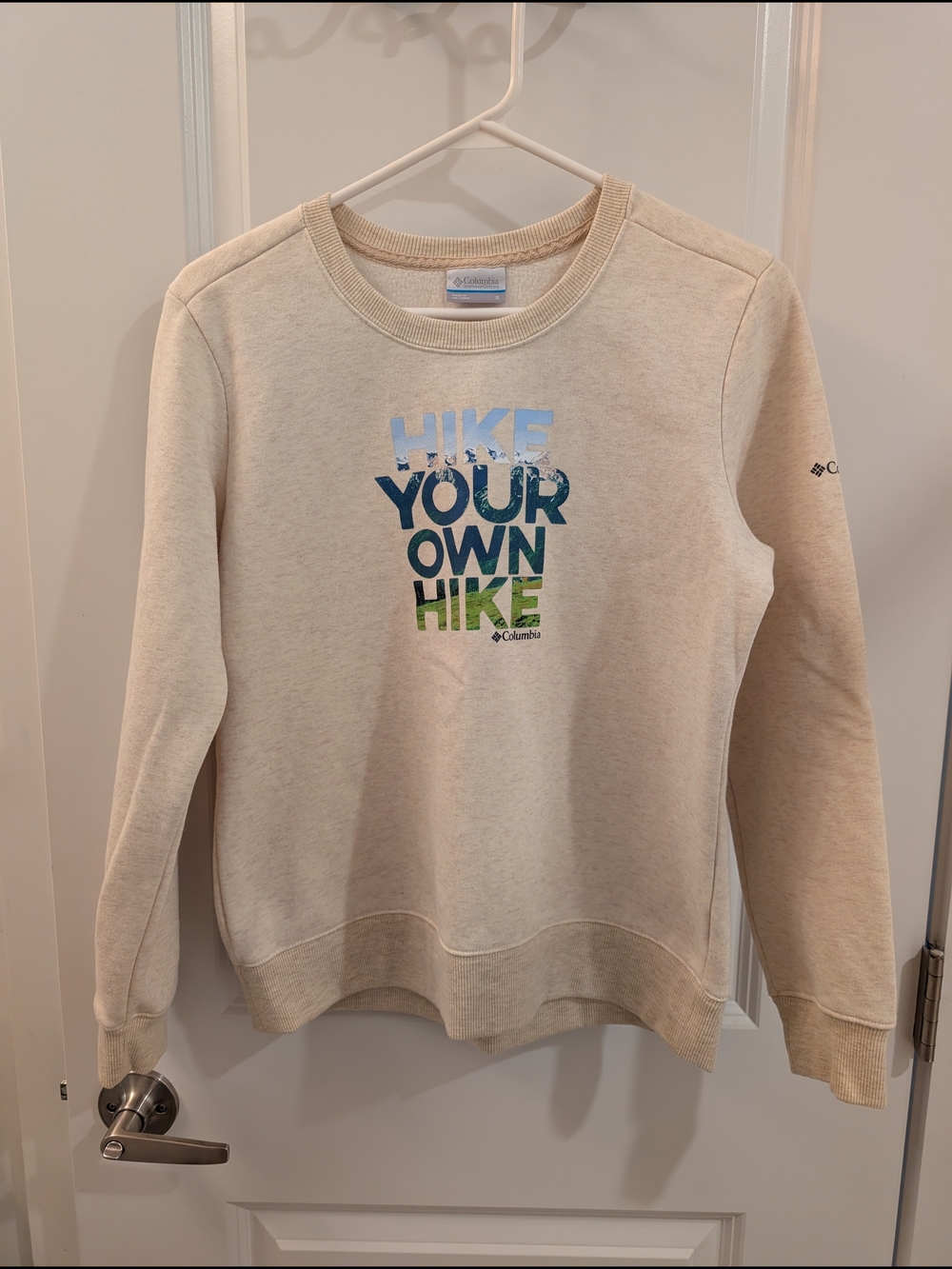 Columbia Women's Cream 'Hike Your Own Hike' Graphic Crewneck Sweatshirt
